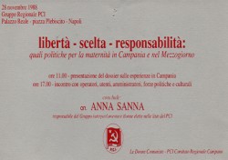 Libertà-scelta-responsabilità: quali politiche per la maternità in Campania e nel Mezzogiorno