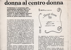 Programma delle iniziative del Marzo donna 1986