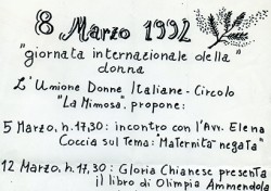 8 marzo 1992: giornata internazionale delle donne