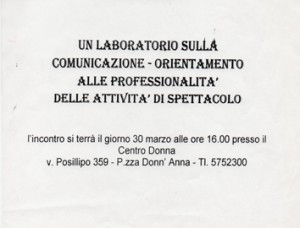 Un laboratorio sulla comunicazione – orientamento alle professionalità delle attività di spettacolo