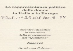 La rappresentanza politica delle donne in Italia e in Europa
