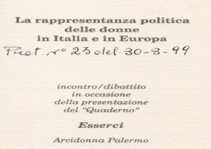 La rappresentanza politica delle donne in Italia e in Europa