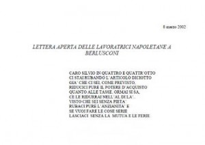 Lettera aperta delle lavoratrici napoletane a Berlusconi