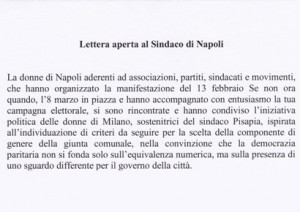 Lettera aperta al Sindaco di Napoli