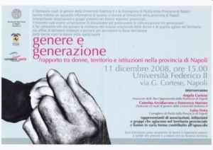 Genere e generazione/rapporto tra donne, territorio e istituzioni nella provincia di Napoli