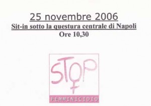 Sit-in sotto la questura centrale di Napoli – Stop femminicidio