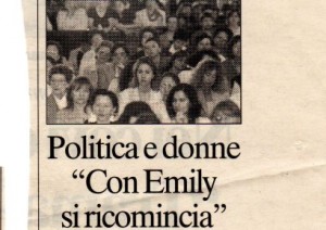 Politica e donne "Con Emily si ricomincia"