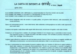 La carta di intenti di Emily in Italia – Napoli