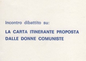 La carta itinerante proposta dalle donne comuniste